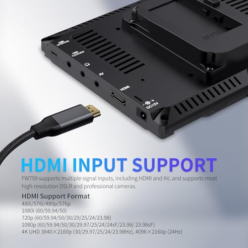 Feelworld شاشة كاميرا FEELWORLD FW759 7 بوصة HD 1280x800 LCD IPS - Image 5