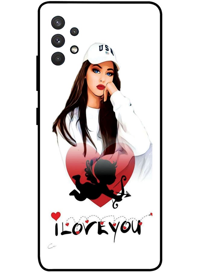 EYE CATCH Protective Case Cover For Samsung Galaxy A32 4G Smart Series Printed Protective Case Cover for Samsung A32 4G I Love You - Image 1