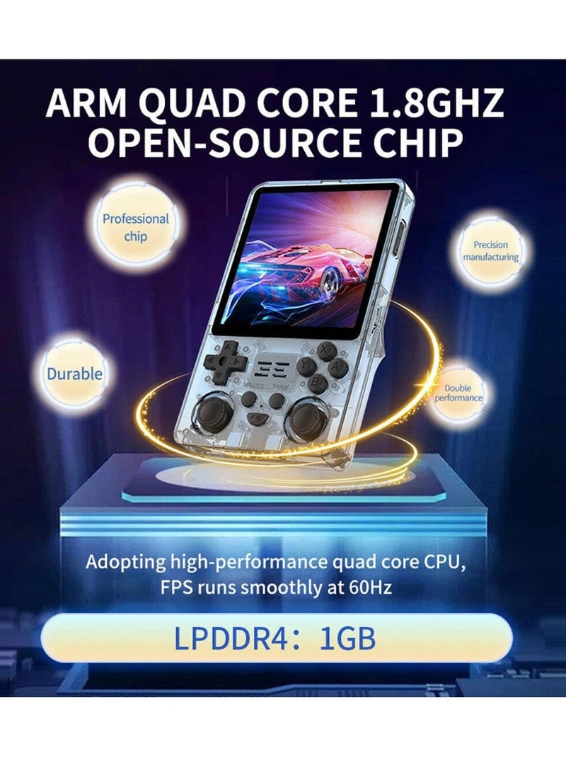 باوكيدي وحدة تحكم ألعاب محمولة RGB20SX مع 10000 جيجا، 4 بوصة IPS مفتوحة المصدر Linux Retro وحدة تحكم ألعاب محمولة، بطارية 5000 مللي أمبير هدية محاكي محمول للأطفال البالغين (أزرق، 64 جيجابايت) - Image 3