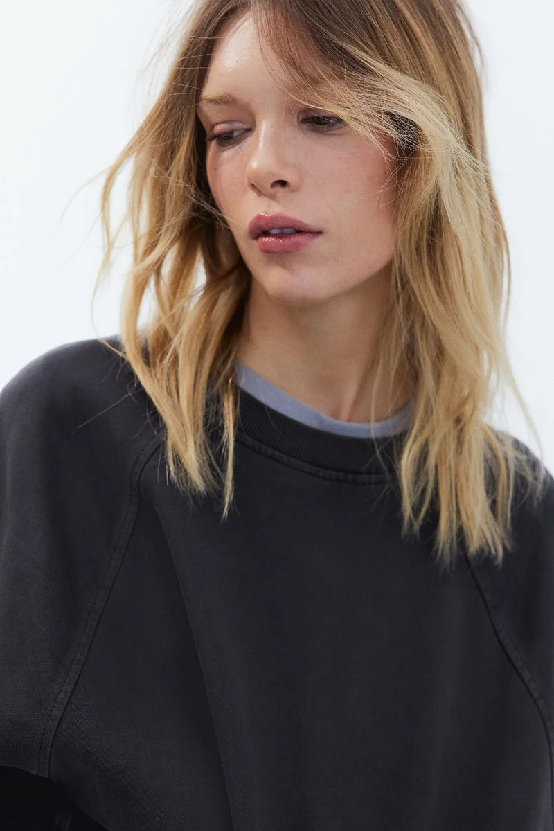 اتش اند ام سويت شيرت من القطن المغسول