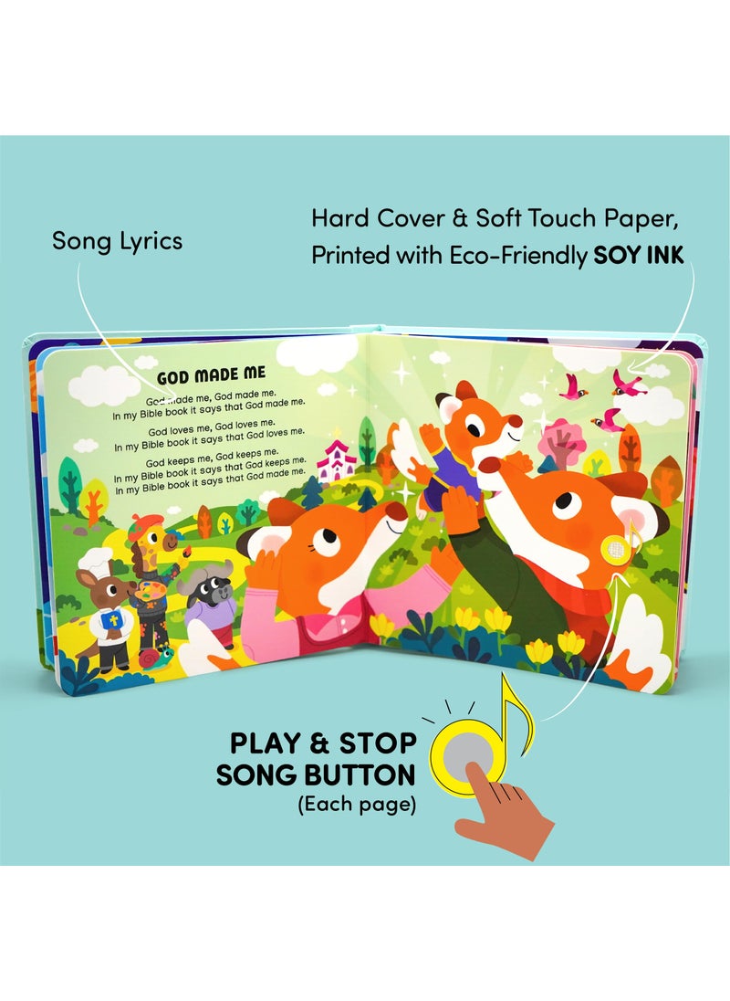 Hello 2 Kids God Made Me - Christian Sound Book, Sing Along Bible Songs | Christening, Dedication, Baptism Gifts for Boys, Girls, Kids, Babies | Religious Toys, Interactive Music Books for Toddlers  - Image 4