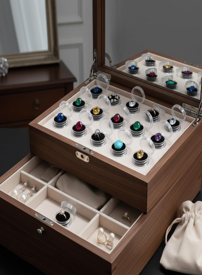 Elegaperma 16 Pcs Gemstone Display Box, Twist-Lid Transparent Gem Display, Gem Holder with Removable Sponge, Secure Gemstone Displays Box for Jewelry,Diamond, Colle Charm Displayctibles,Pill,Gems,Bead - Image 4