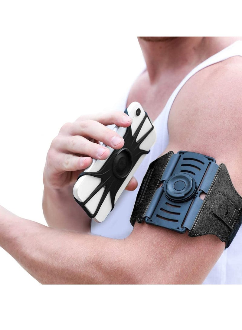 سيوسي حامل شارات للهاتف المحمول ، شريط ذراع للجري لهاتف iPhone X Xr Xs Max Huawei Mate 20 Samsung S9 S10 plus UniversaL لدوران 360 درجة وقابل للفصل (فحمي) - Image 1