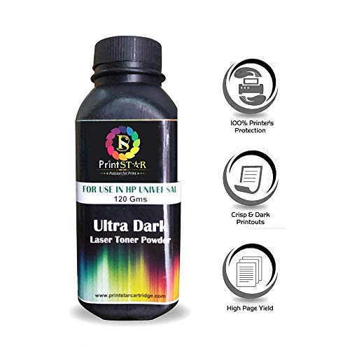 Print Star Ultra Dark Black Toner Powder Compatible with HP 12A, 15A, 49A, 53A, 55A, 26A, 05A, 79A & Canon FX9, 103, 703, 903 Cartridges | Easy Refill | High Yield Toner (120g, Pack of 10) - Image 3