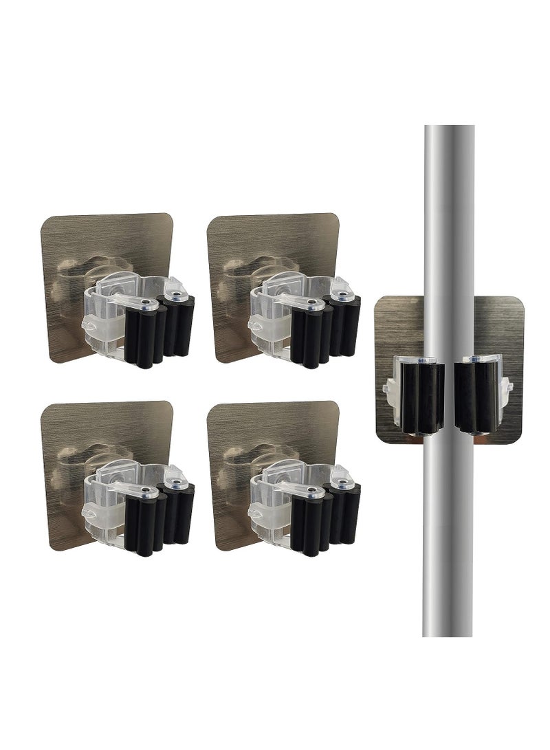 Dubkart Broom Mop Holder 4 Pack Broom Gripper Holds Self Adhesive - Image 1