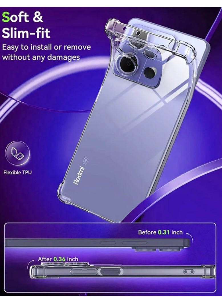 حافظة لهاتف Redmi Note 12 5G، حافظة شفافة مرنة ناعمة من TPU، غطاء واقي نحيف لهاتف Xiaomi Redmi Note 12 5G - Image 5