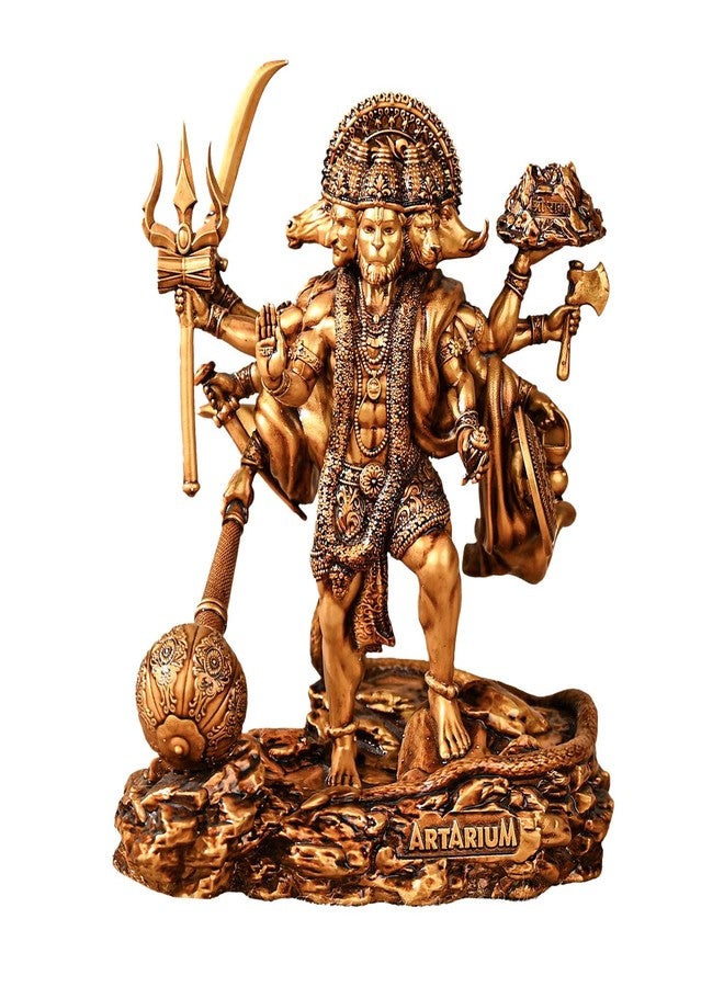 Artarium Panchmukhi Hanuman Ji تمثال واقف Hanuman Ji Idol Sclupture Bajrang Bali Idol للوحة قيادة السيارة وديكور المنزل وغرفة بوجا (Panchmukhi Hanuman واقفة 3.5 بوصة) - Image 1