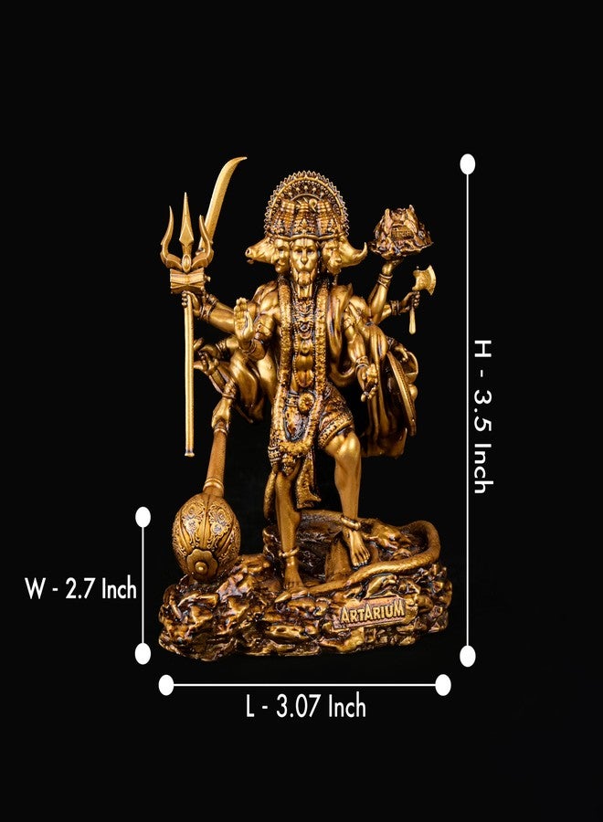 Artarium Panchmukhi Hanuman Ji تمثال واقف Hanuman Ji Idol Sclupture Bajrang Bali Idol للوحة قيادة السيارة وديكور المنزل وغرفة بوجا (Panchmukhi Hanuman واقفة 3.5 بوصة) - Image 4