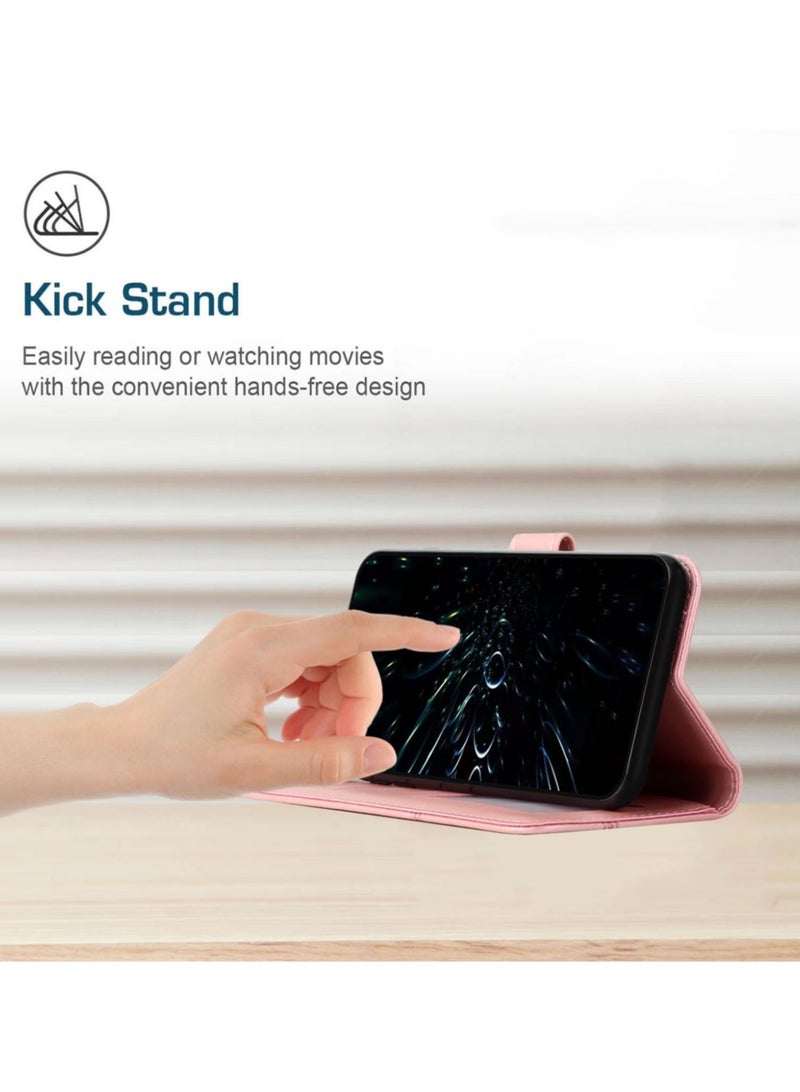 Premium Leather Wallet Case for Samsung Galaxy A16 4G/5G - Flip Folio Book Cover with Card Slots, Kickstand & Magnetic Closure, Shockproof Full Body Protection (Pink) - Image 4