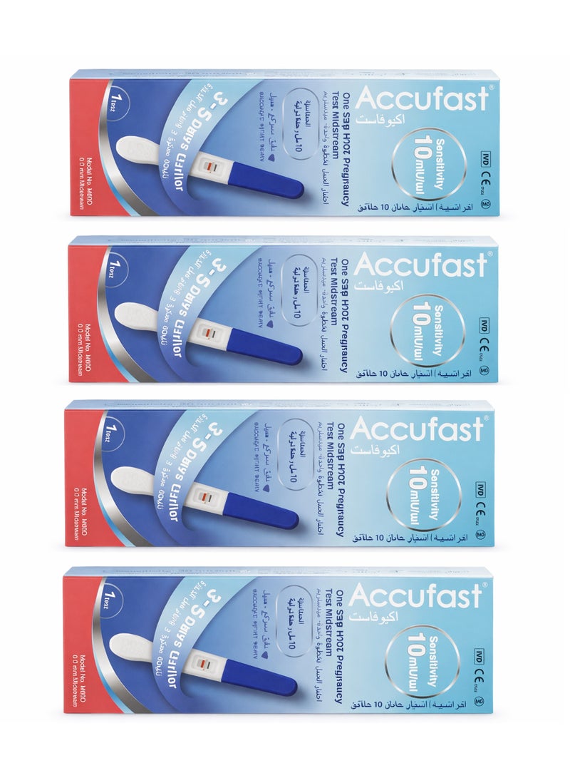Accufast Pack Of 4 Accufast Early Sign Pregnancy Test M60D - Image 1
