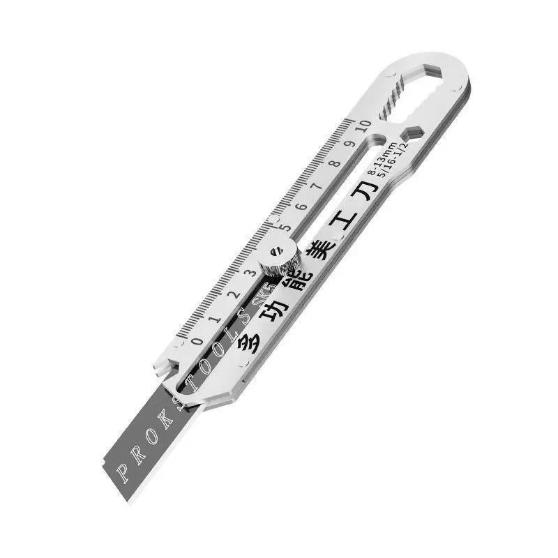 سكين وظيفي متعدد الوظائف: شفرة من الفولاذ المقاوم للصدأ، قبضة مريحة تناسب تصميمًا أنسانيًا، أشفار قابلة للاستبدال - بنية آمنة ضيقة ومتينة، أداة متعددة الاستخدامات متكاملة للعمل في المكاتب والمنشآت البناء - Image 5