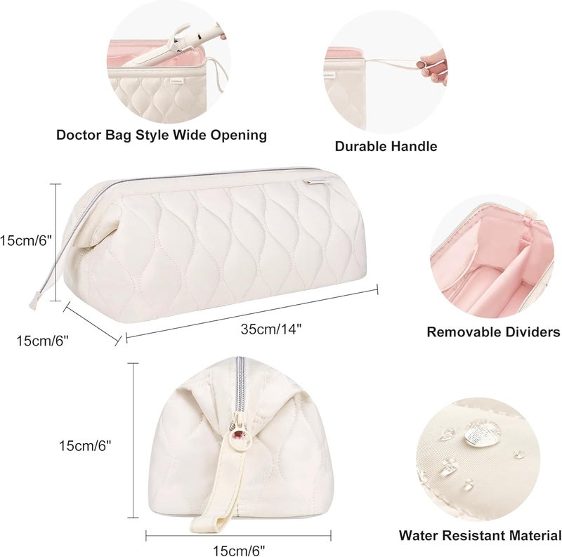 Lexeeco Hair Tools Travel Bag for Shark Flex Fusion Puffer Flexstyle Carring Case Portable Dyson Airwrap Travel Case for Shark Hair Dryer Flat Curing Iron Organizer (Beige) - Image 3
