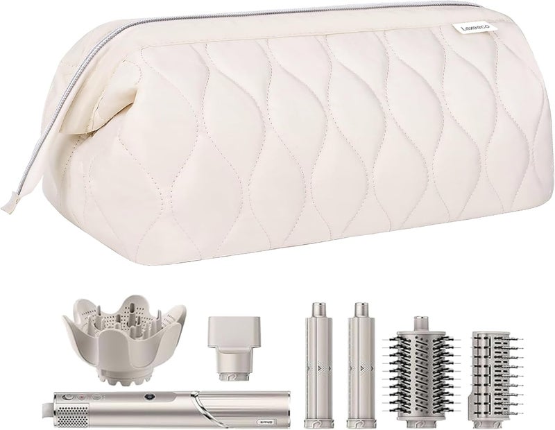 Lexeeco Hair Tools Travel Bag for Shark Flex Fusion Puffer Flexstyle Carring Case Portable Dyson Airwrap Travel Case for Shark Hair Dryer Flat Curing Iron Organizer (Beige) - Image 1