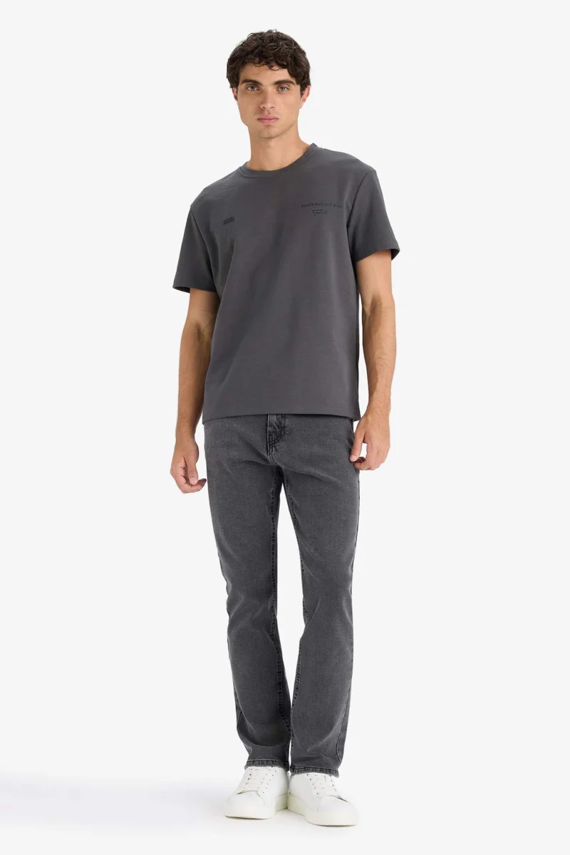 DeFacto Boxy Fit Crew Neck Printed Short Sleeve T-Shirt