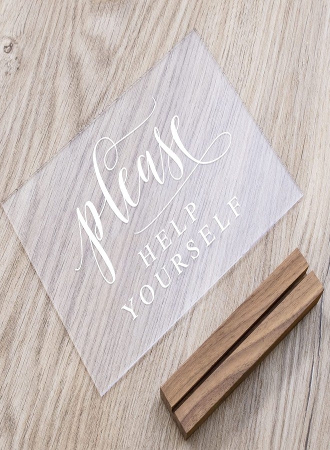 JINMURY Acrylic Please Help Yourself Sign with Wood Stand- 5”x 7" Clear Acrylic Wedding Table Sign with Holder for Wedding Reception & Event Party - Image 4