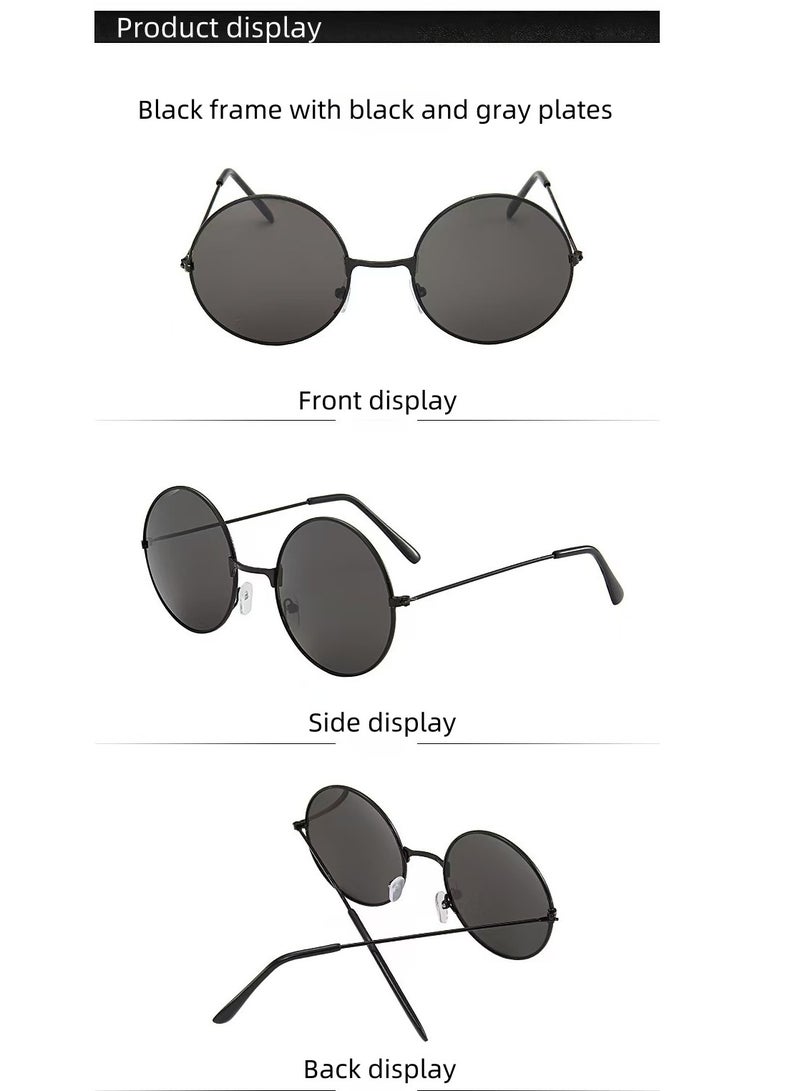 Akali Retro round anti-ultraviolet polarized sunglasses - Image 2
