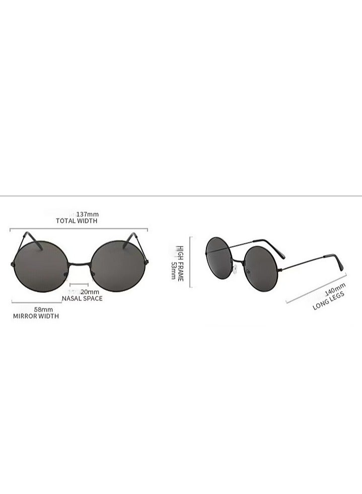 Akali Retro round anti-ultraviolet polarized sunglasses - Image 3