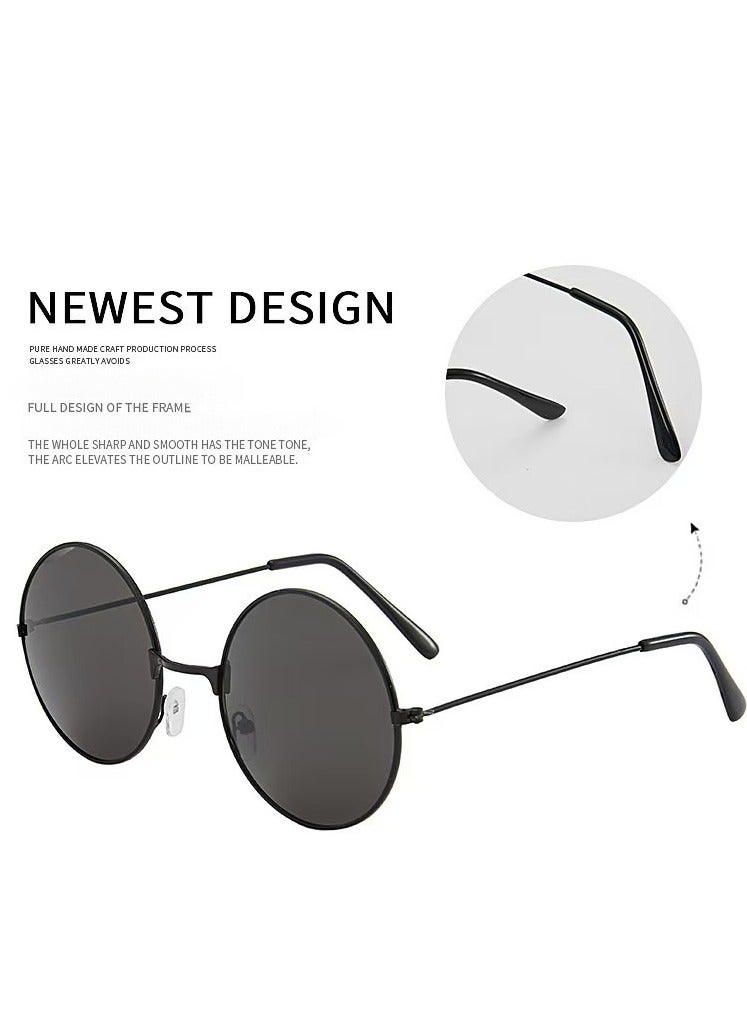 Akali Retro round anti-ultraviolet polarized sunglasses - Image 1