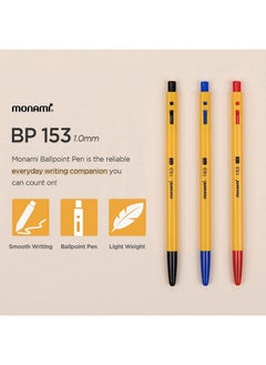 Monami Bp 153 Retractable Ballpoint Pen, Medium Point (1.0Mm), Black, 12-Count  - Image 2