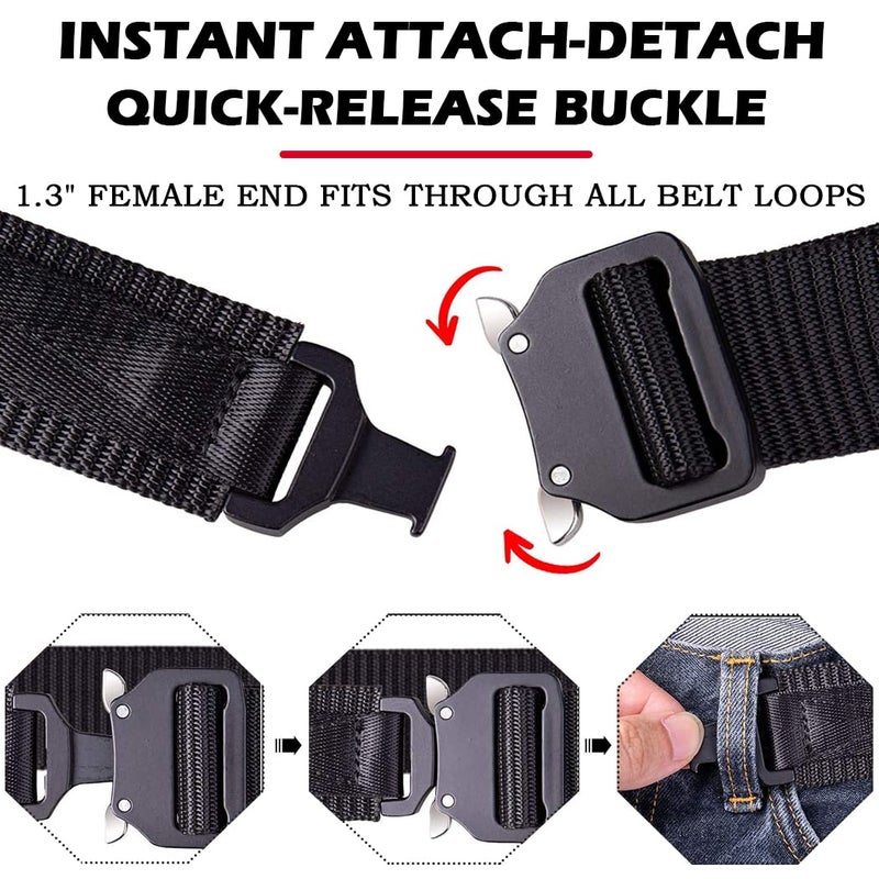 MOZETO Tactical Belts for Men 1.5" Nylon EDC CCW Gun Belt for Concealed Carry Holsters with Heavy Duty Quick Release Buckle - Image 2