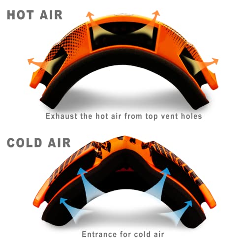 NENKI Dirt Bike Goggles for Men Women Motocross Goggles Motorcycle Goggles MX ATV Goggles Off Road Goggles with Anti Fog Lens UV Protection for Adult, Orange Tinted Lens - Image 4