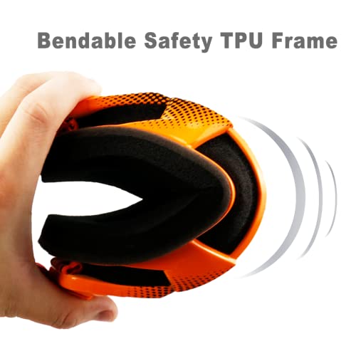 NENKI Dirt Bike Goggles for Men Women Motocross Goggles Motorcycle Goggles MX ATV Goggles Off Road Goggles with Anti Fog Lens UV Protection for Adult, Orange Tinted Lens - Image 5