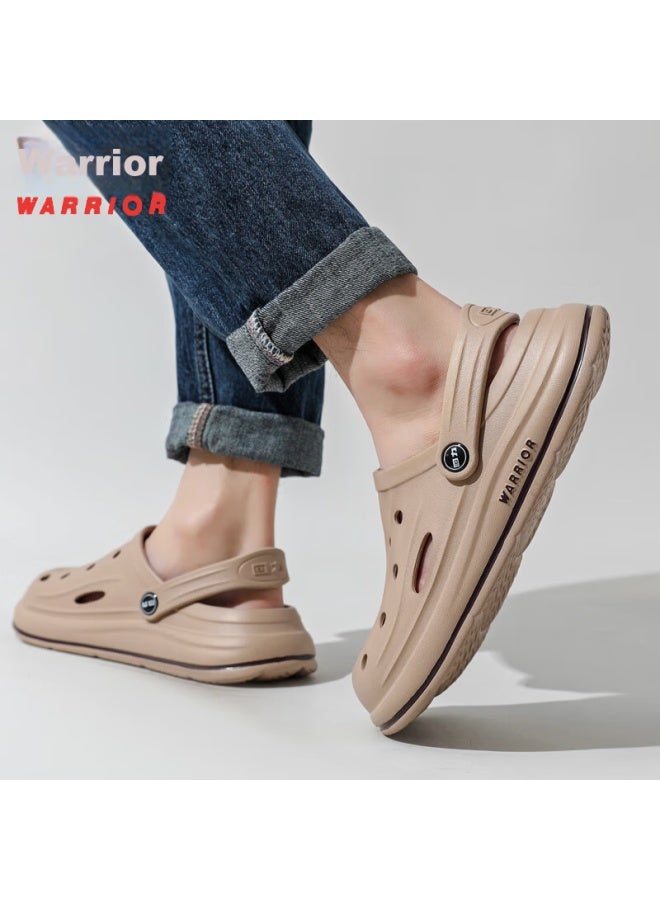 Pull Back Warrior Outdoor Perforated Shoes For Men, Non-slip Beach Sports Bathroom Outdoor Wear Sandals Hl02271 Khaki Size 40 - Image 4