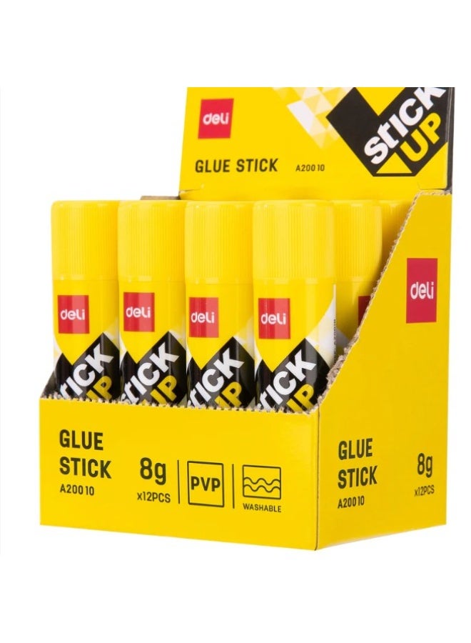 Deli غراء دلي A20010 STICK UP PVP، 8 جرام، غراء أبيض، برميل أصفر، غير سام، قابل للغسل - Image 1