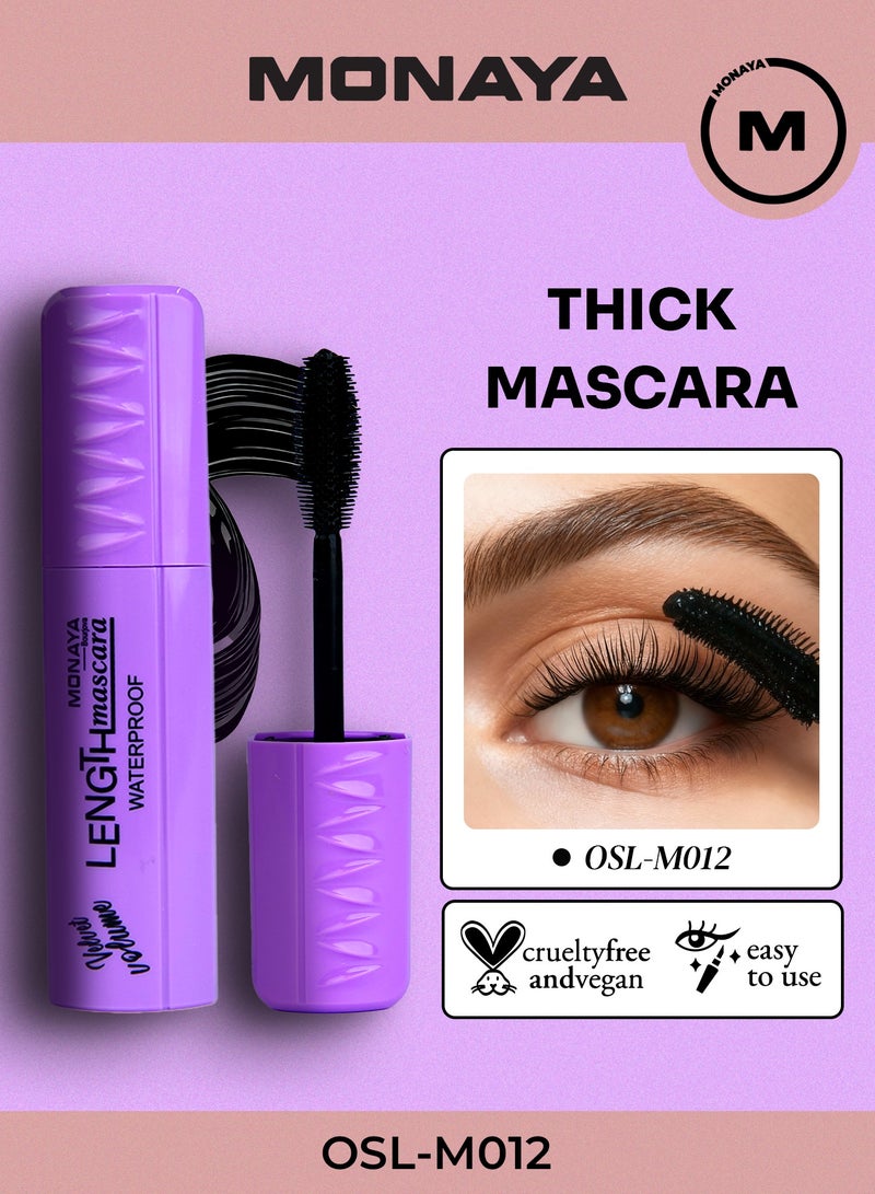 مونايا M012 ماسكارا بيج آيز إكستيندذ ثيك – مكياج احترافي لتكثيف الرموش وإطالتها وتحديدها – أسود - Image 1