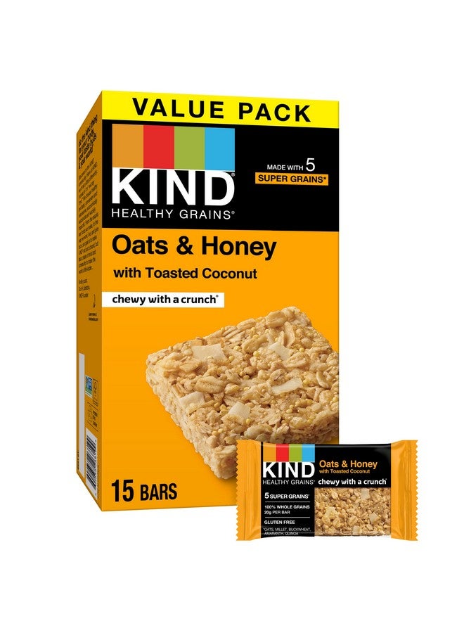 KIND KIND Healthy Grains Bars, Oats & Honey, Gluten Free, 15 Count  - Image 1