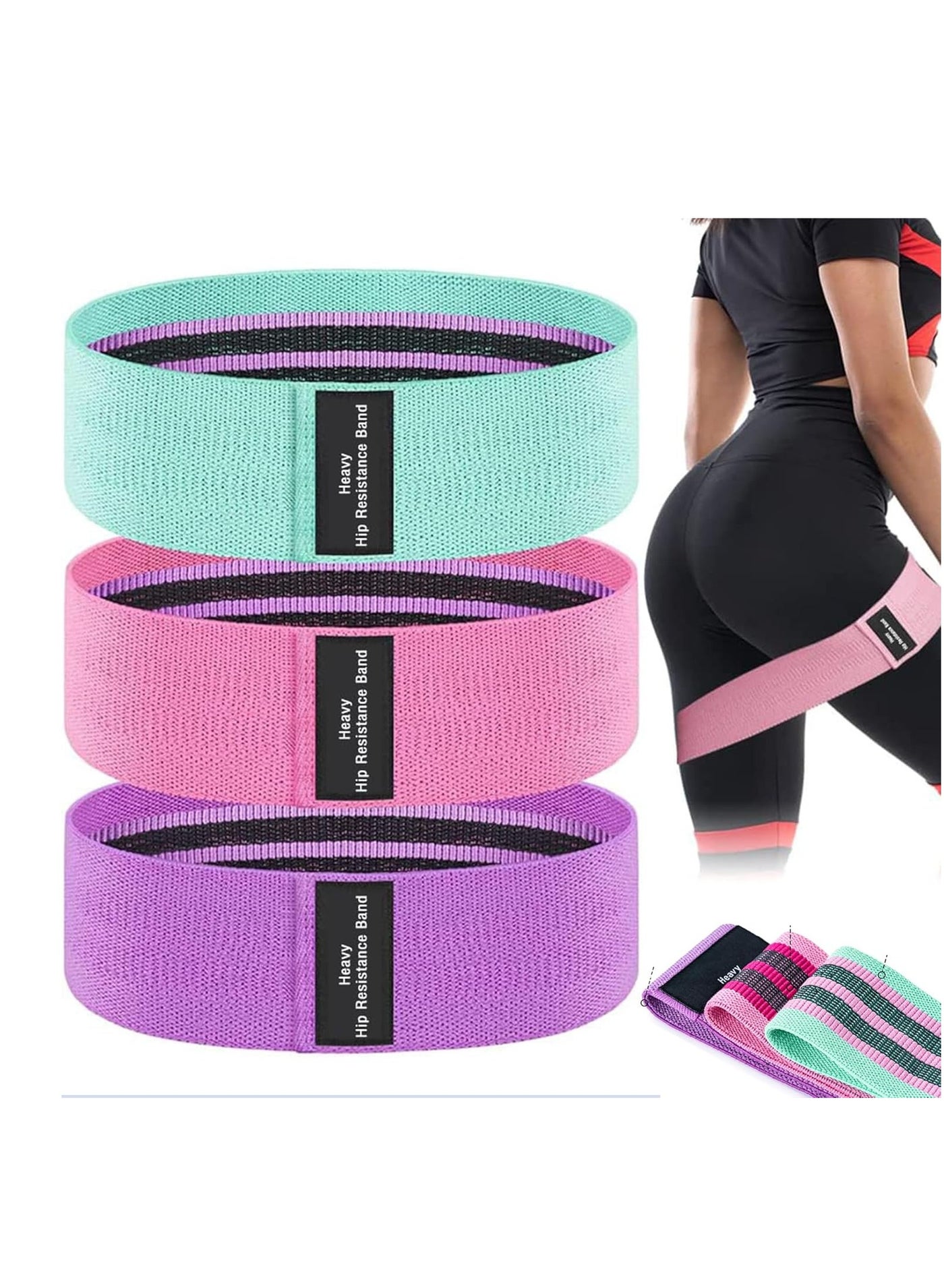 Resistance Bands for Working Out, 3 Levels Best Exercise Bands Workout Bands Set for Women Men, Hip Legs Booty Bands for Home Fitness, Gym, Yoga, Pilates top Resistance Band