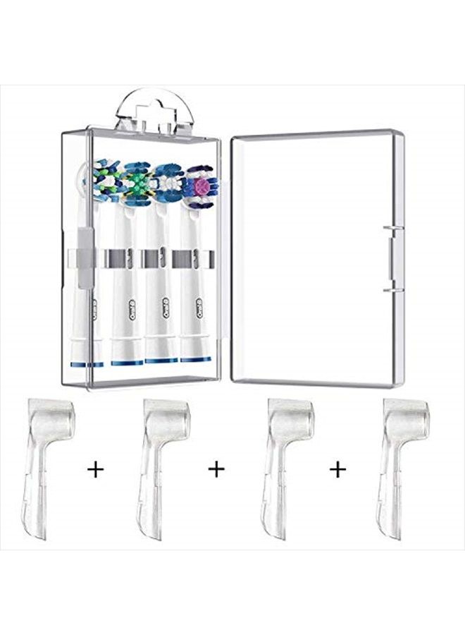 Nincha 4 Packs Hygienic Protective Cover + 1 Electric Toothbrush Heads Storage Case for Oral B Toothbrush Heads - Image 1