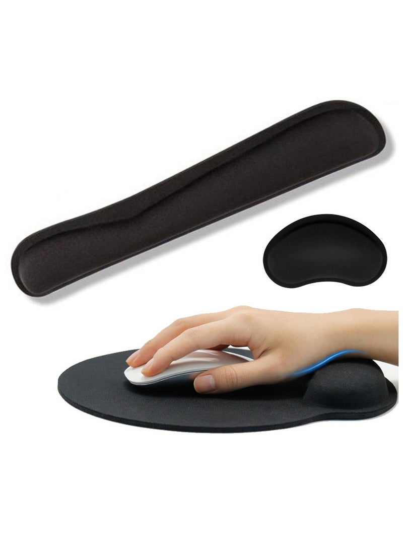 3 PCS Mouse Pad and Keyboard with Wrist Support Set Arm Rest Wrist for Computer Laptop Gaming Office Typing Pain Relief  - Image 1