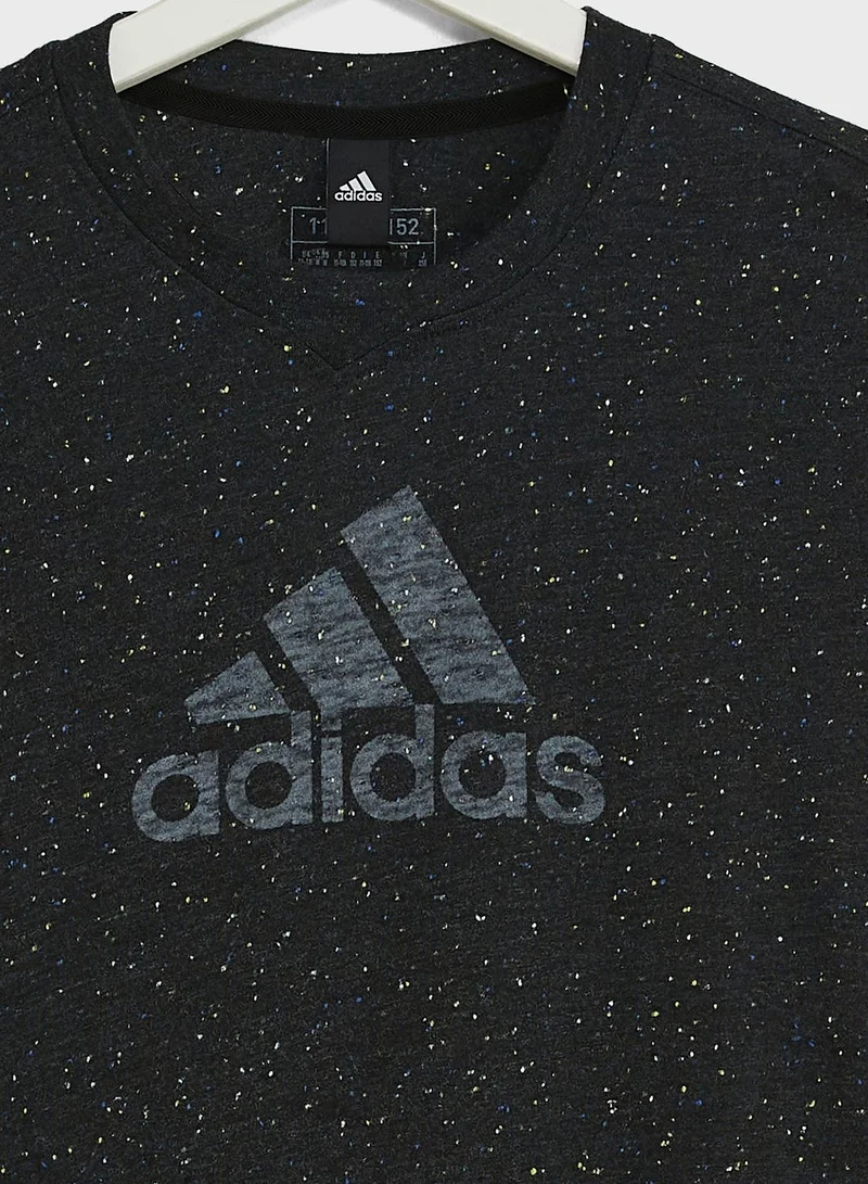 adidas تيشيرت تدريب جي في بي إل تي أسود للأعمار - سنوات