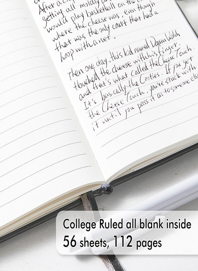 feela Pocket Notebook Notepad, Mini Cute Small Hardcover College Ruled Journals Office School Supplies, with 3 Black Pens, 3.5”x 5.5”, 3 Pack, A6, Vintage Colors, Red, Blue, Black - Image 3