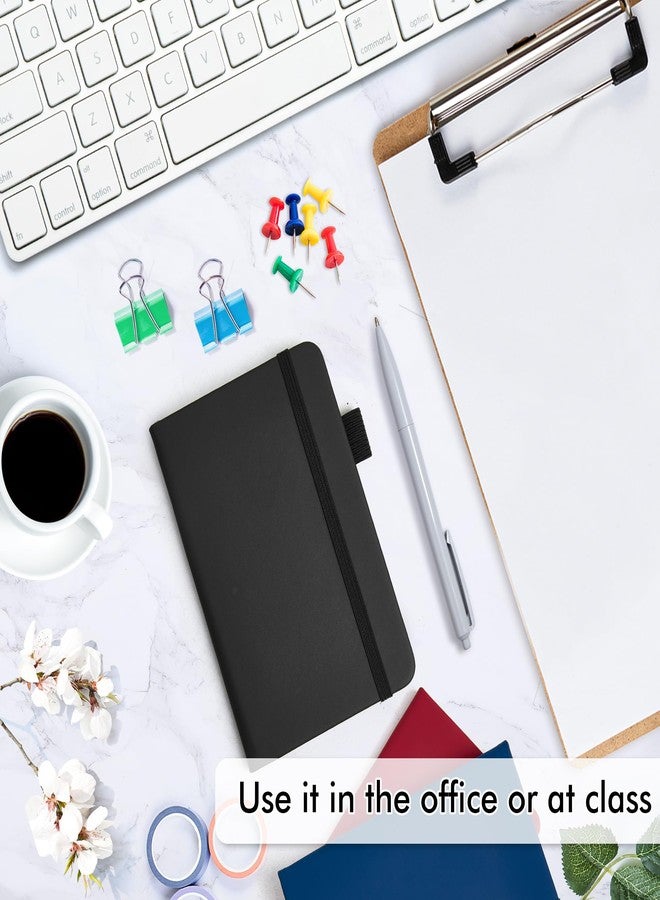 feela Pocket Notebook Notepad, Mini Cute Small Hardcover College Ruled Journals Office School Supplies, with 3 Black Pens, 3.5”x 5.5”, 3 Pack, A6, Vintage Colors, Red, Blue, Black - Image 4