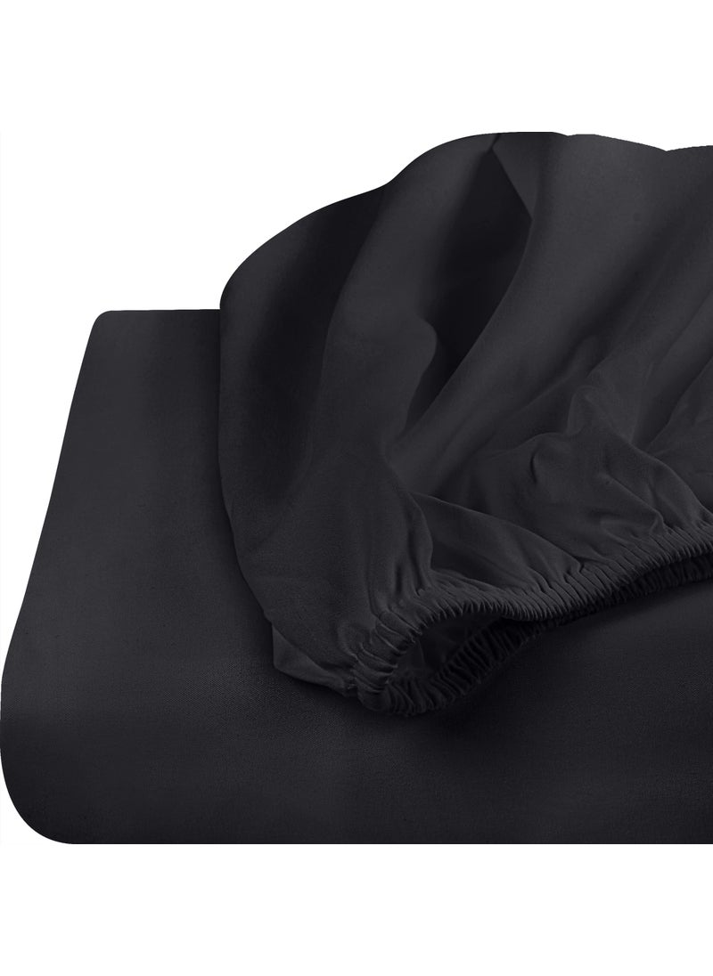Utopia Bedding Utopia Bedding Twin XL Fitted Sheets - Bulk Pack of 2 Bottom Sheets - Soft Brushed Microfiber - Deep Pockets - Shrinkage & Fade Resistant - Easy Care (Twin XL  Black)  - Image 4