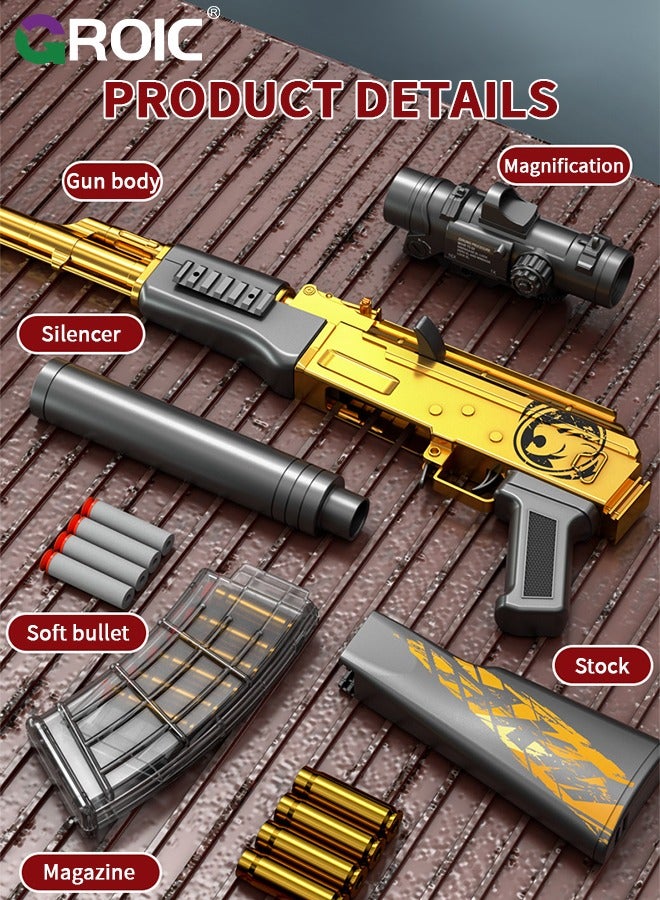 GROIC Toy Gun Soft Bullets Education Toy,Blaster Gun AK47, 16X Mirror Effect Toy Guns,DIY Toy with Rich Accessories ,Shooting Games Toys for Kids, Kids Holiday Birthday Gifts - Image 4