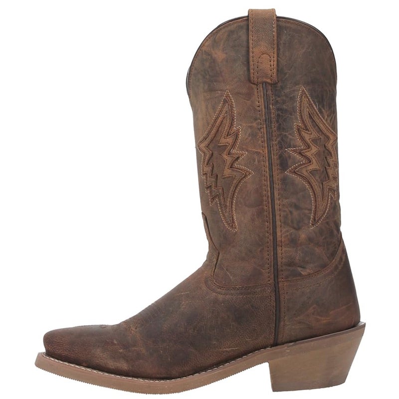 Laredo Mens Nico Embroidered Square Toe Pull On Casual Boots Mid Calf - Brown - Size 10.5 D - Image 3
