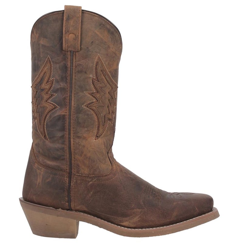Laredo Mens Nico Embroidered Square Toe Pull On Casual Boots Mid Calf - Brown - Size 10.5 D - Image 1
