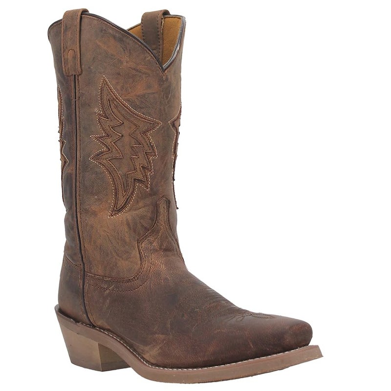 Laredo Mens Nico Embroidered Square Toe Pull On Casual Boots Mid Calf - Brown - Size 10.5 D - Image 2