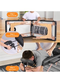 Arabest Upgrade Professional Massage Table Portable 500 LBS Load Capacity Lightweight Adjustable Height Lash Spa Salon Tattoo Esthetician Bed with Carrying Case 73 Inches Long Black  - Image 5