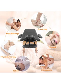 Arabest Upgrade Professional Massage Table Portable 500 LBS Load Capacity Lightweight Adjustable Height Lash Spa Salon Tattoo Esthetician Bed with Carrying Case 73 Inches Long Black  - Image 3