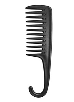 Wide Tooth Comb Shower Comb with Hook Anti-static Detangling Comb Large Teeth Detangler Comb for Curly Long Wet Dry Straight Hair Premium Tangle Free Combs for Women Salon Daily Use Black