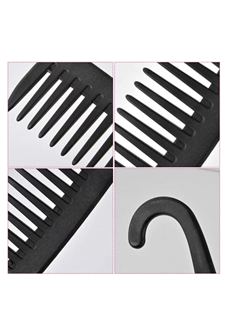 KASTWAVE - Wide Tooth Comb Shower Comb with Hook Anti-static Detangling Comb Large Teeth Detangler Comb for Curly Long Wet Dry Straight Hair Premium Tangle Free Combs for Women Salon Daily Use Black - Image 1