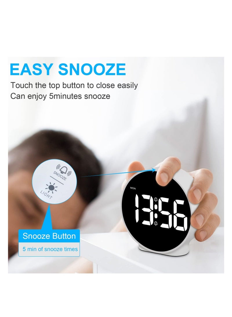 Captaintech Small Digital Alarm Clock, HD LED Display Digital Alarm Clock, Desk Travel Electronic Clock Dual Alarm, 3 Adjustable Brightness, for Bedroom, Office, Table, Black (No Battery＆Adapter) - Image 4