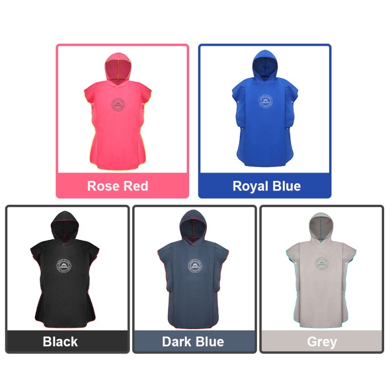 Hooded Bath Towel: Royal Blue, Size L, Super Soft Skin-Friendly Fabric - Snap Button Wrap Design, Quick Dry Bath Poncho for Kids Home Bath Beach Pool - Image 4