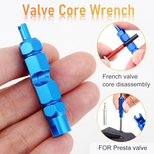 STHIRA® Tyre Valve Core Repair Tool Kit Set of 44Pcs Presta Valve Core Repair Tool Kit Includes 4 Valve Remover Assembly Tools, 20 Pieces Valve Core, 20 Pieces Tyre Valve Caps for Car Tyre, Bike Tyre - Image 3