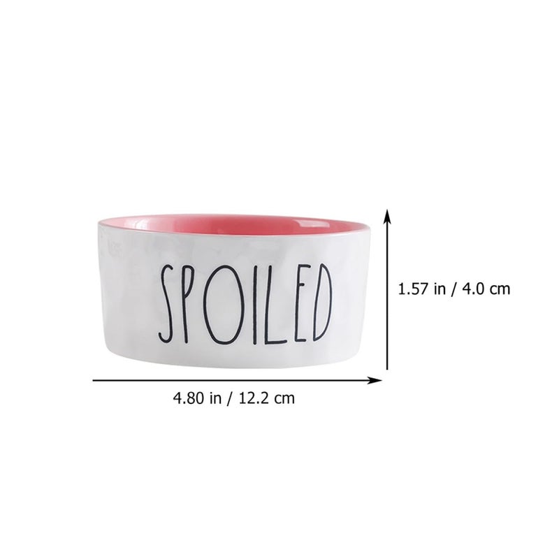Small Pink Ceramic Pet Bowl Neck Protection Feeder Dish For Cats And Dogs - Image 3
