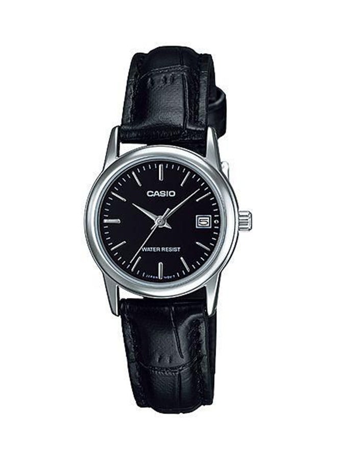 CASIO Women Leather Strap Analog Wrist Watch LTP-V002L-1A - 31 mm - Black - Image 1